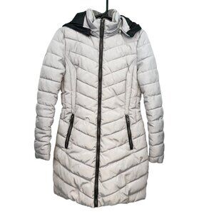Nanette Lepore Puffer Coat - Women's XS - White/Black